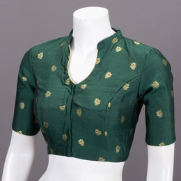 Green Banarasi Silk Blouse 10073447
