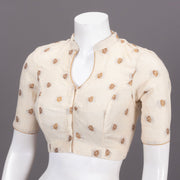 Cream Banarasi Silk Blouse 10073451