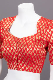 Red Banarasi Silk Blouse 10073457