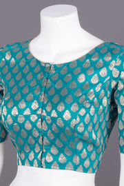 Blue Banarasi Silk Blouse 10073465