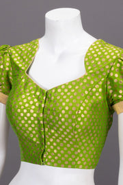 Green Banarasi Silk Blouse 10073468