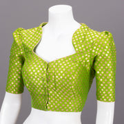 Green Banarasi Silk Blouse 10073469