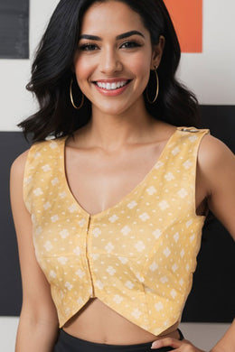 Beige Banarasi Cotton Blouse 10074514