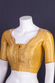 Gold Banarasi Tissue Silk Blouse 10075956