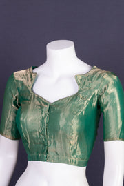 Green Banarasi Tissue Silk Blouse 10075959
