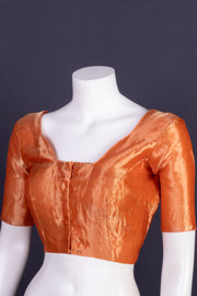 Orange Banarasi Tissue Silk Blouse 10075960