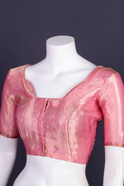 Pink Banarasi Tissue Silk Blouse 10075961