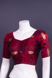 Maroon Banarasi Katan Silk Blouse 10076209