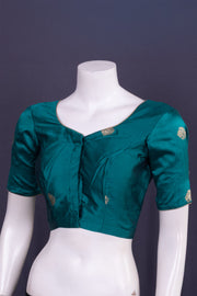 Blue Banarasi Katan Silk Blouse 10076210