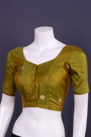 Greeen Banarasi Katan Silk Blouse 10076212