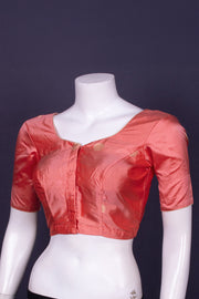 Peach Banarasi Katan Silk Blouse 10076214