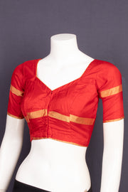 Cherry Crimson Red Kanjivaram Silk Blouse 10076641