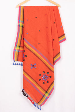 Neon Orange Bhujodi Kala Cotton Dupatta 10070531 - Avishya