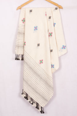 Off- White Bhujodi Kala Cotton Dupatta - Avishya