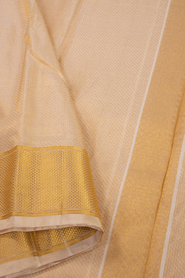 Honey Gold Kanjivaram Silk 9 x 5 Dhoti With Gold Zari Border 10076404
