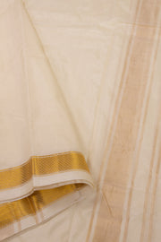 Vintage Gold Kanjivaram Silk 9 x 5 Dhoti With Gold Zari Border 10076406