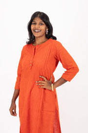 Red Handcrafted Stripes Kurtas 10074355