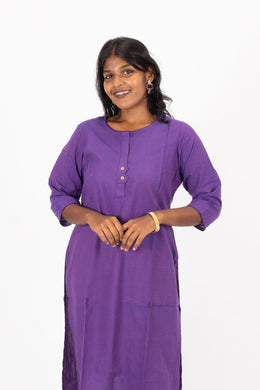 Purple Handcrafted Stripes Kurtas 10074358
