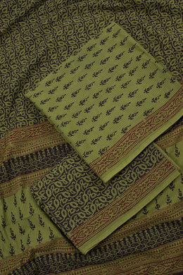 Green Bagh Printed Cotton 3-Piece Salwar Suit Material 10063583
