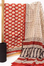 Red 3-Piece Mulmul Cotton Salwar Suit Material 10068594