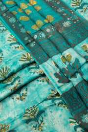 Blue Vanaspathi Printed 2-Piece Modal Silk Salwar Suit Material