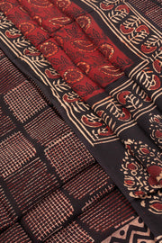 Black Vanaspathi Printed 2-Piece Modal Silk Salwar Suit Material