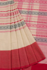 Cream Handloom Dhaniakhali Cotton Saree 10062567