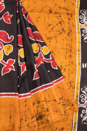 Black Batik Tussar Silk Saree