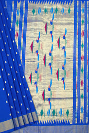 Ink Blue  Handloom Paithani Cotton Saree 10062507