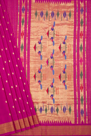 Raspberry Pink Handloom Paithani Cotton Saree 10062510