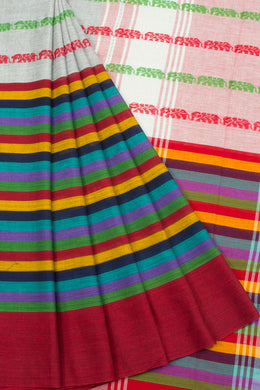 Grey Handloom Dhaniakhali Cotton Saree 10062563