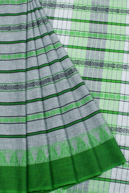 Grey Handloom Dhaniakhali Cotton Saree 10062595