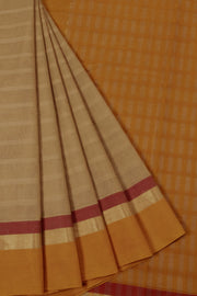Light French Beige Negamam Cotton Saree - Avishya