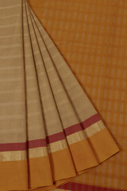 Light French Beige Negamam Cotton Saree - Avishya