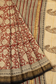 Brown Anokhi Hand Block Printed Saree - Avishya