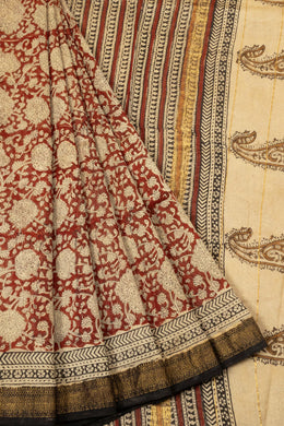 Brown Anokhi Hand Block Printed Saree - Avishya