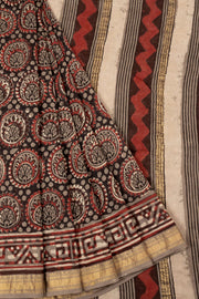 Black Anokhi Hand Block Printed Saree - Avishya