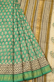 Green Anokhi Hand Block Printed Saree - Avishya