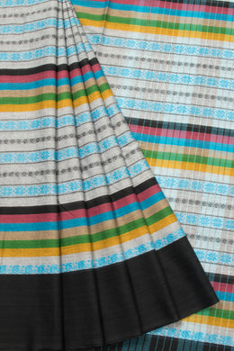 Blue Handloom Dhaniakhali Cotton Saree - Avishya