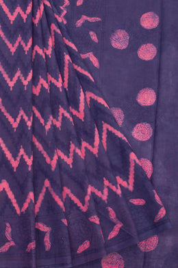 Purple Vanaspathi Printed Mulmul Cotton Saree 10068571  - Avishya