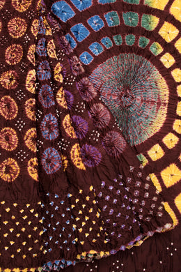 Chocolate Brown Handcrafted Bandhani Modal Saree 10069434 - Avishya