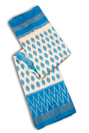 Cream Handloom Pochampally Ikat Silk Saree 10069822 