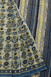 Blue Vanaspathi Printed Mulmul Cotton Saree 10070246