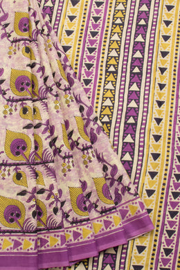Purple Vanaspathi Printed Mulmul Cotton Saree 10070249
