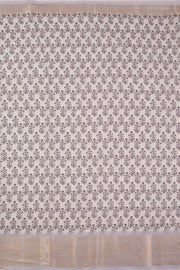 Light Grey Digital Printed Linen Saree