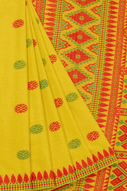 Yellow Handloom Assam Cotton Saree 10077592