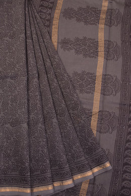 Grey Bagh Printed Silk Cotton Saree 10071021
