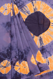 Blue Shibori Printed Cotton Saree