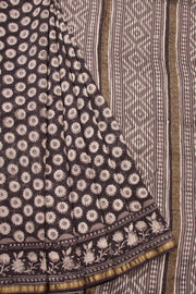 Grey Jahota Printed Silk Cotton Saree 10072947