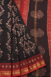 Black Jahota Printed Silk Cotton Saree 10072949